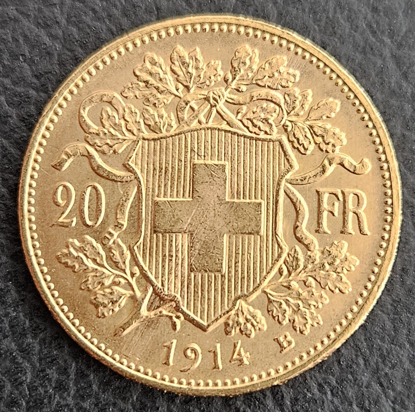 20 Franken Schweiz "Vreneli" Jahrgang 1914 B