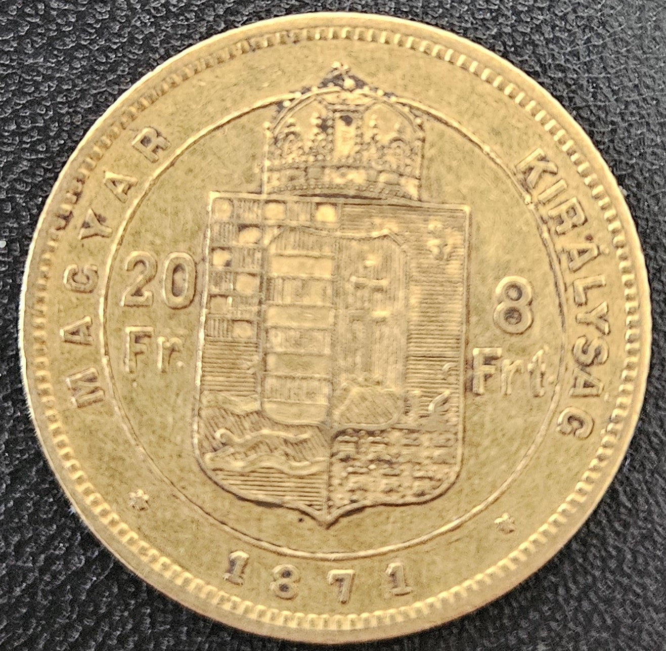 8 Forint Ungarn Franz Joseph 1871 KB - RARE