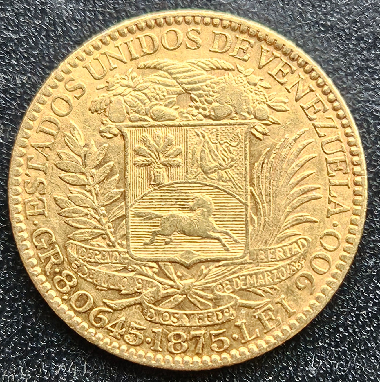5 Venezolanos Venezuela 1875
