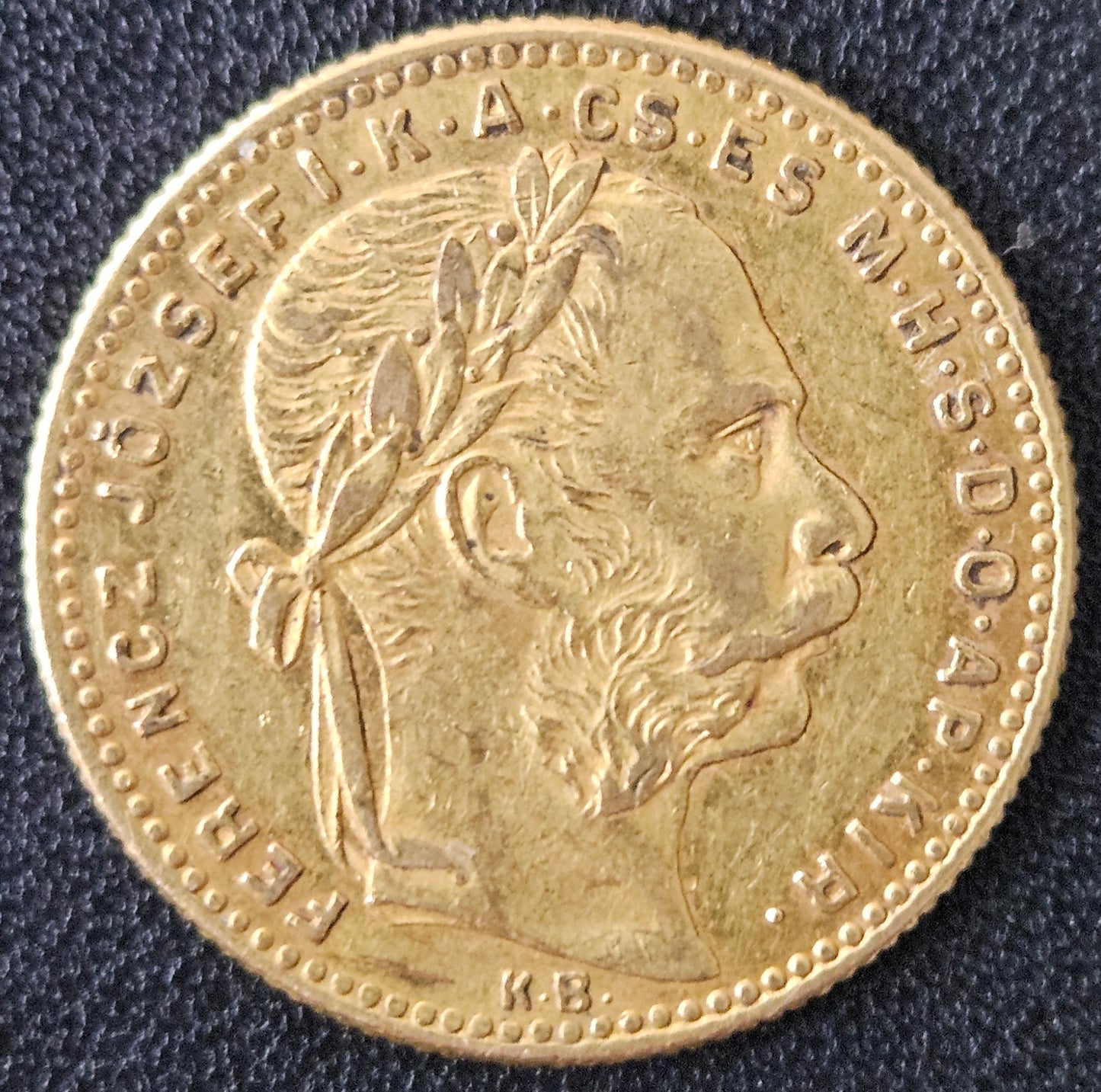 8 Forint Ungarn Franz Joseph 1890 KB mit seltenem Fiume Wappen