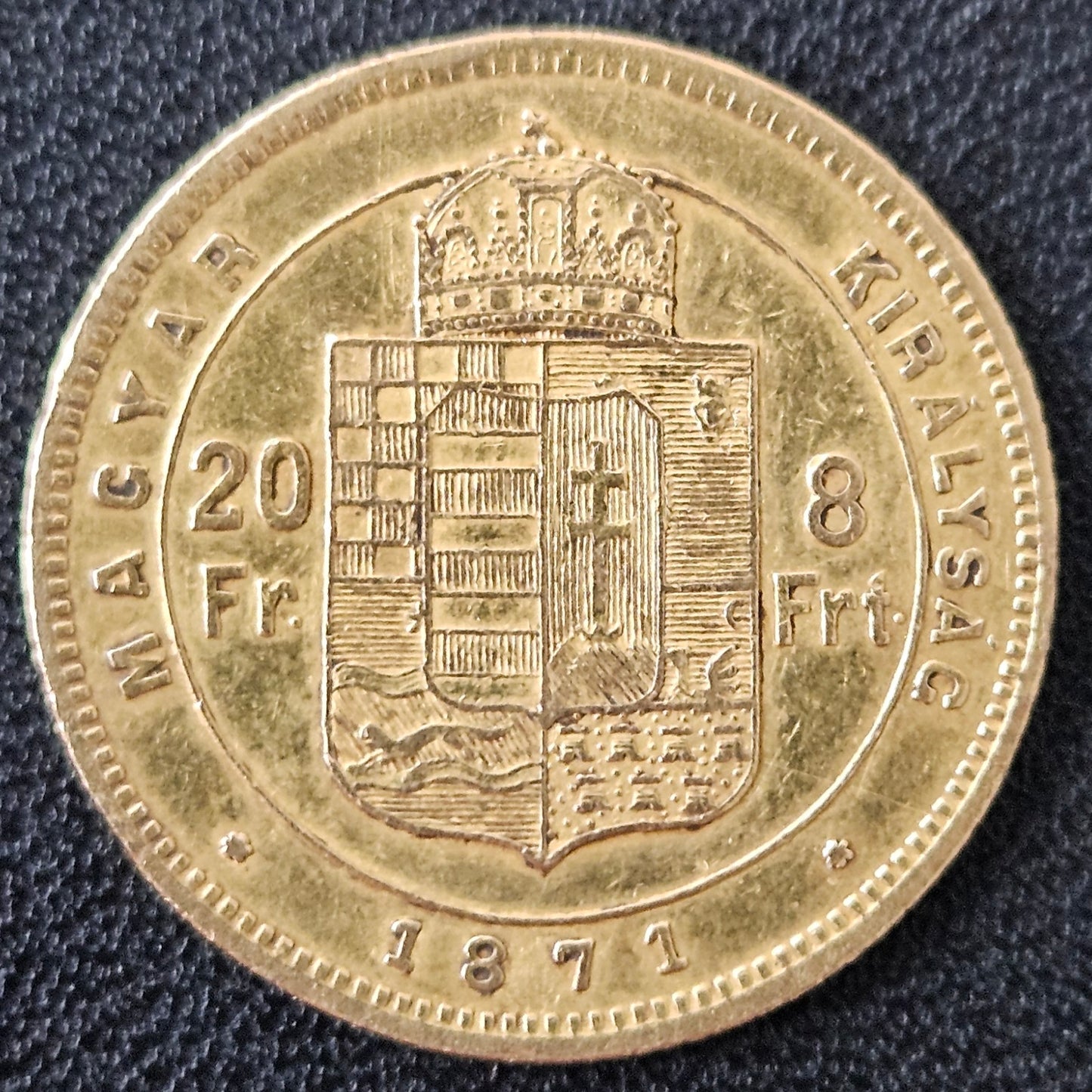 8 Forint Ungarn Franz Joseph 1871 KB (selten)