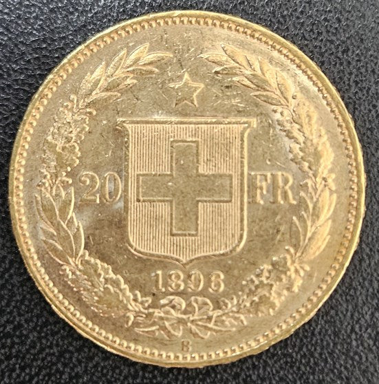 20 Franken Schweiz Helvetia / Vreneli 1896 B