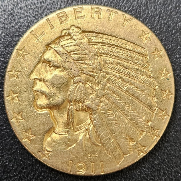 5 Dollar Amerika Indian Head 1911