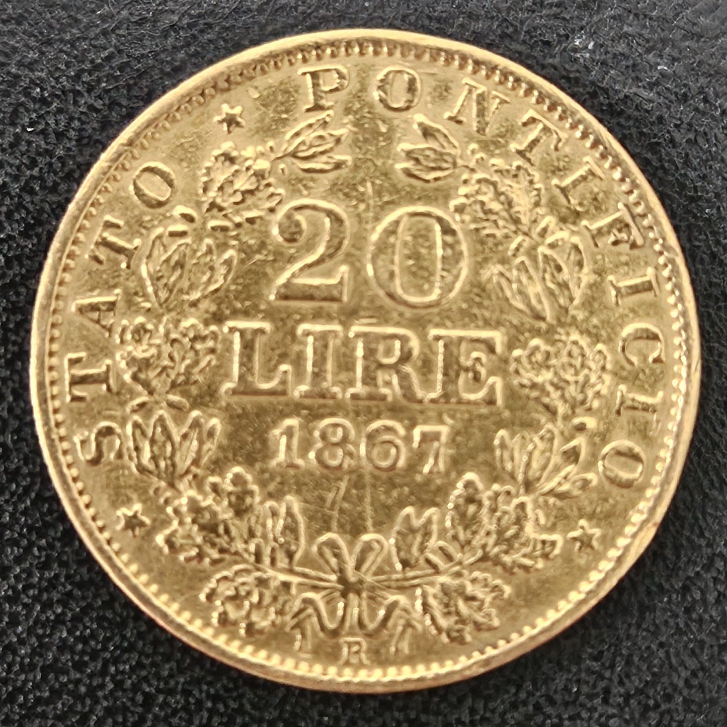 20 Lire Vatican Pius IX 1867 R XXII