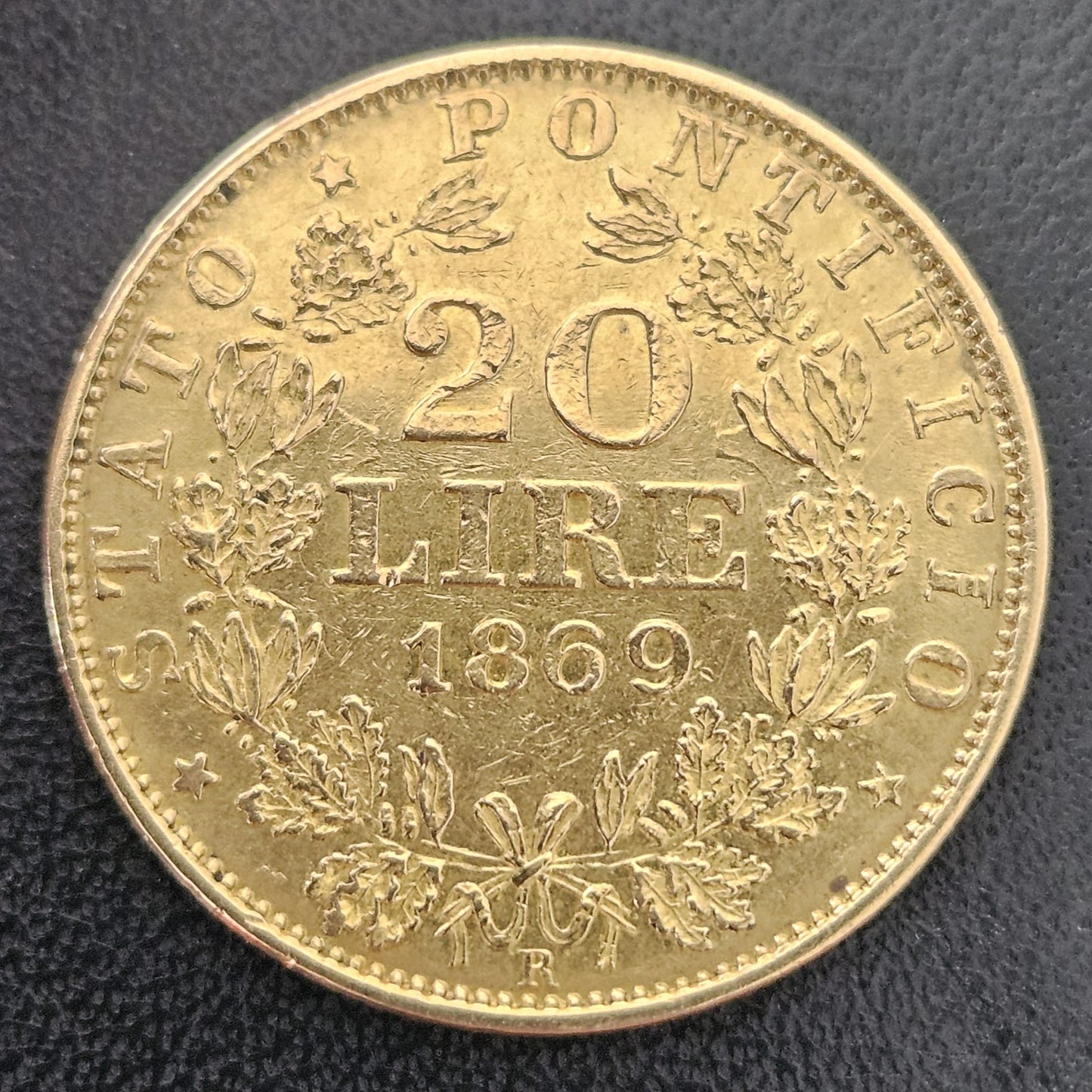 20 Lire Vatican Pius IX 1869 XXIV