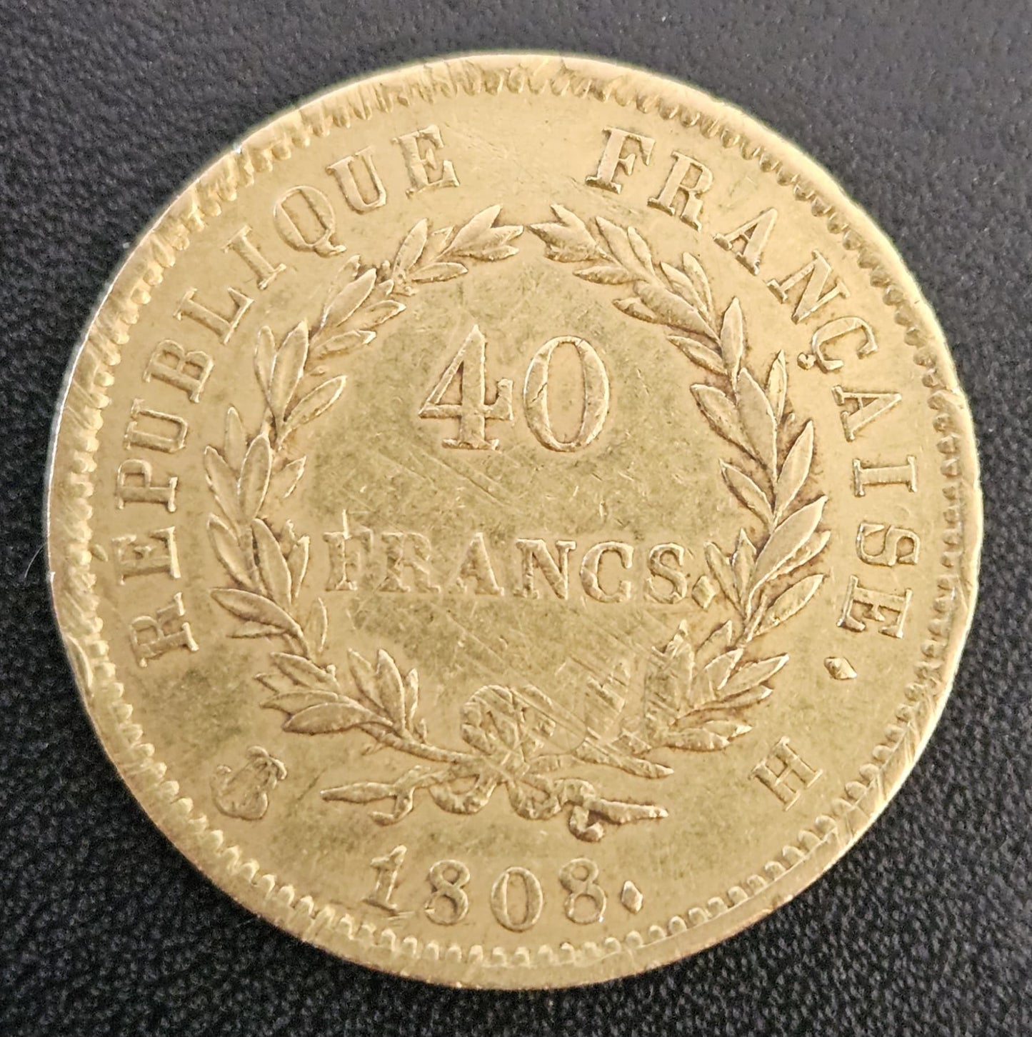 40 Francs Frankreich Napoleon Empereur 1808 H La Rochelle