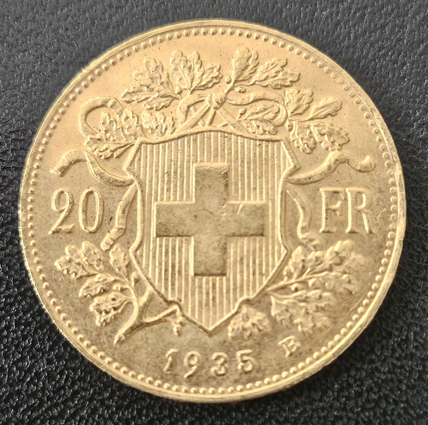 20 Franken Schweiz "Vreneli" Jahrgang 1935 B ohne L
