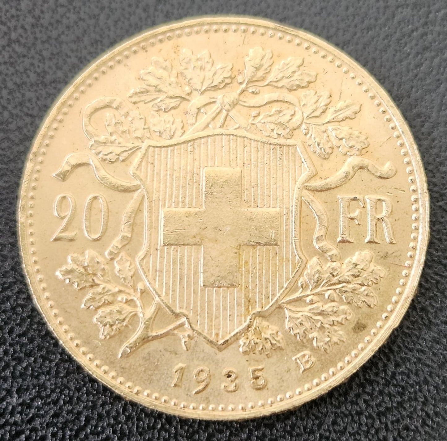 20 Franken Schweiz "Vreneli" Jahrgang 1935 B ohne L