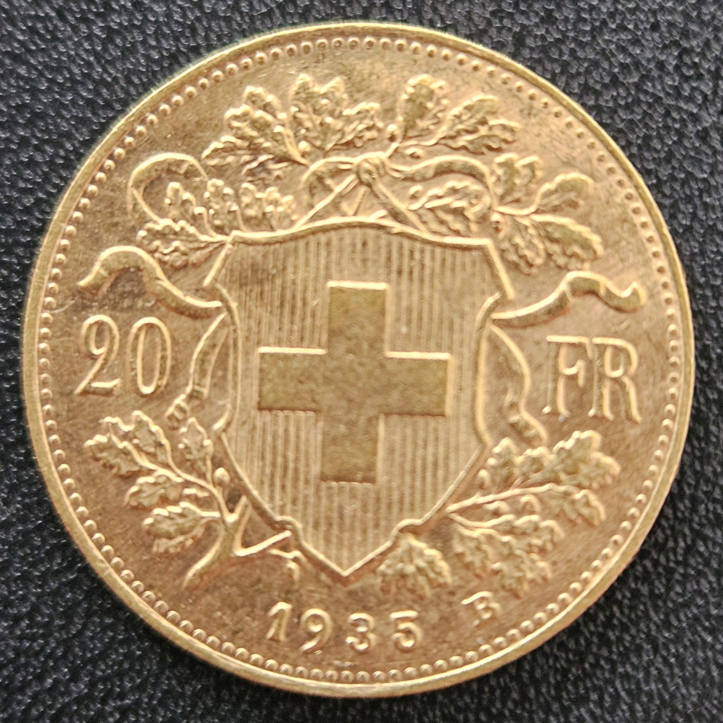 20 Franken Schweiz "Vreneli" Jahrgang 1935 B ohne L