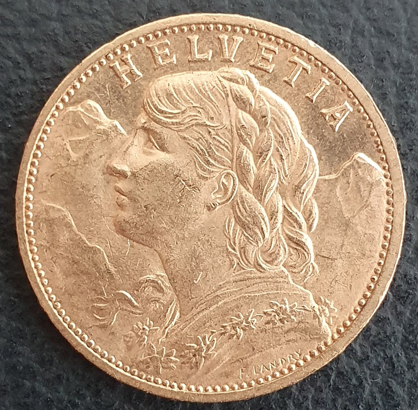 20 Franken Schweiz "Vreneli" Jahrgang 1935 B ohne L