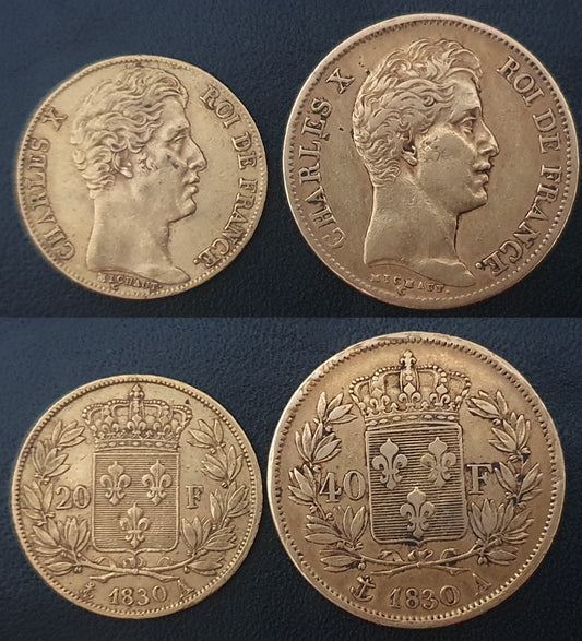 40 & 20 Francs Charles X 1824-1830