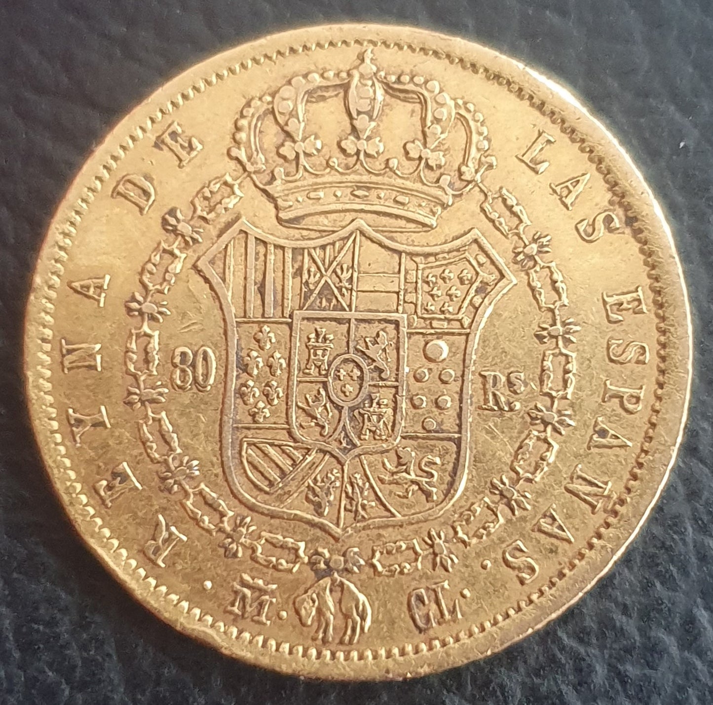 80 Reales Spanien 1843 Isabel II