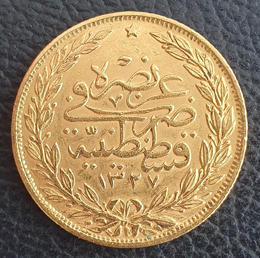 100 Kurush Osmanisches Reich Mehmed V 1327/4 (1909)