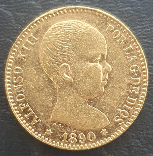 20 Pesetas Spanien 1890 Alfonso XIII