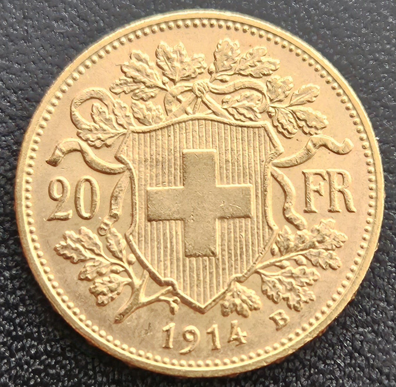 20 Franken Schweiz "Vreneli"  Jahrgang 1914 B