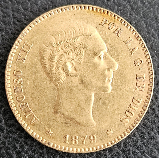 25 Pesetas Spanien 1879 EMM Alfonso XII