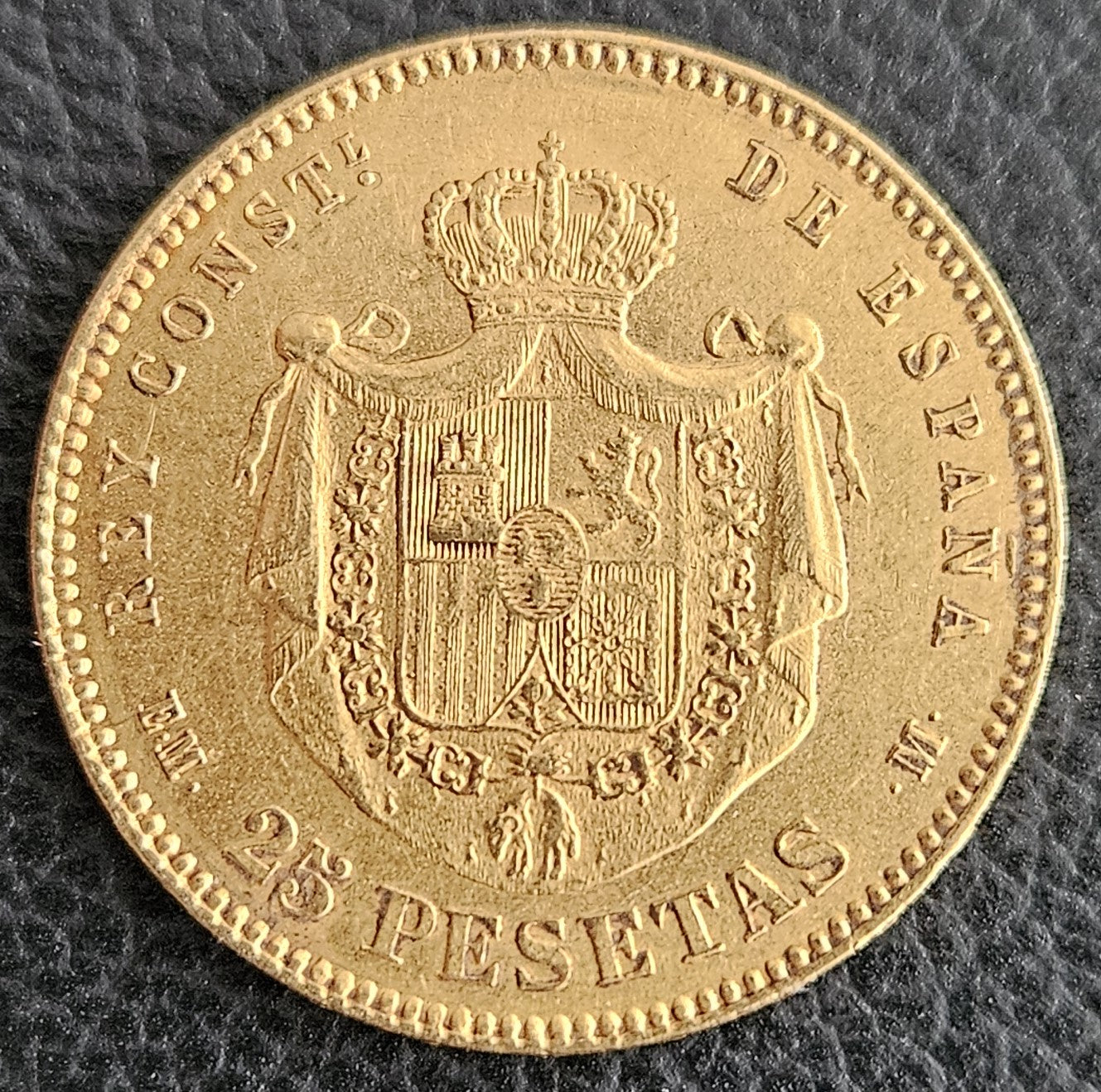 25 Pesetas Spanien 1879 EMM Alfonso XII