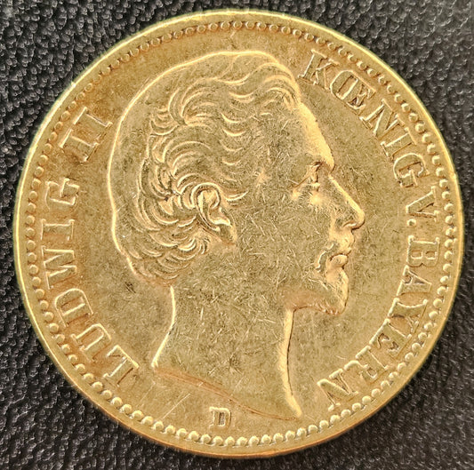 20 Mark Kaiserreich Bayern König Ludwig II 1876 D