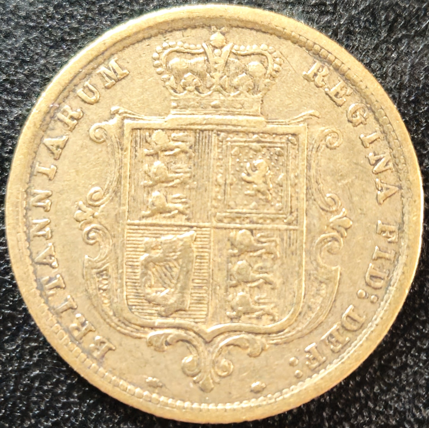 1/2 Sovereign Victoria Shield Back 1883