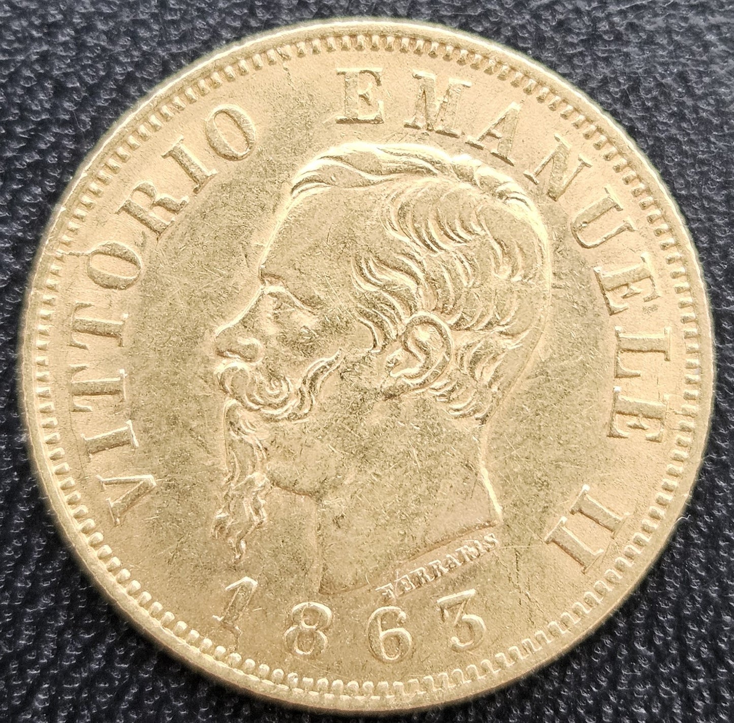 10 Lire Italien Vittorio Emanuele II 1863