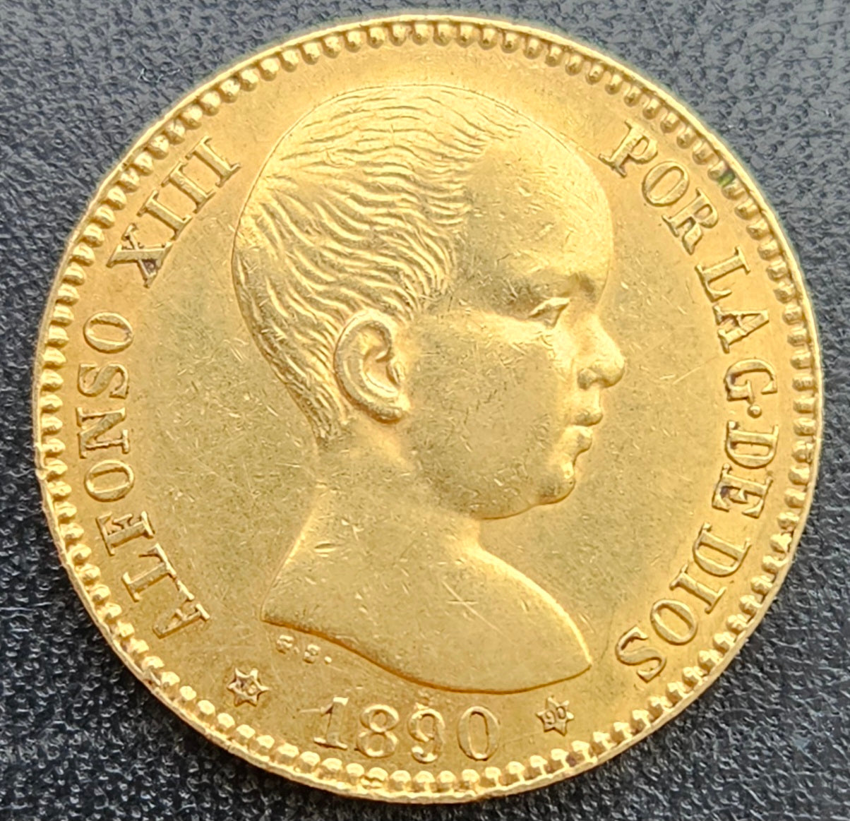 20 Pesetas Spanien 1890 Alfonso XIII