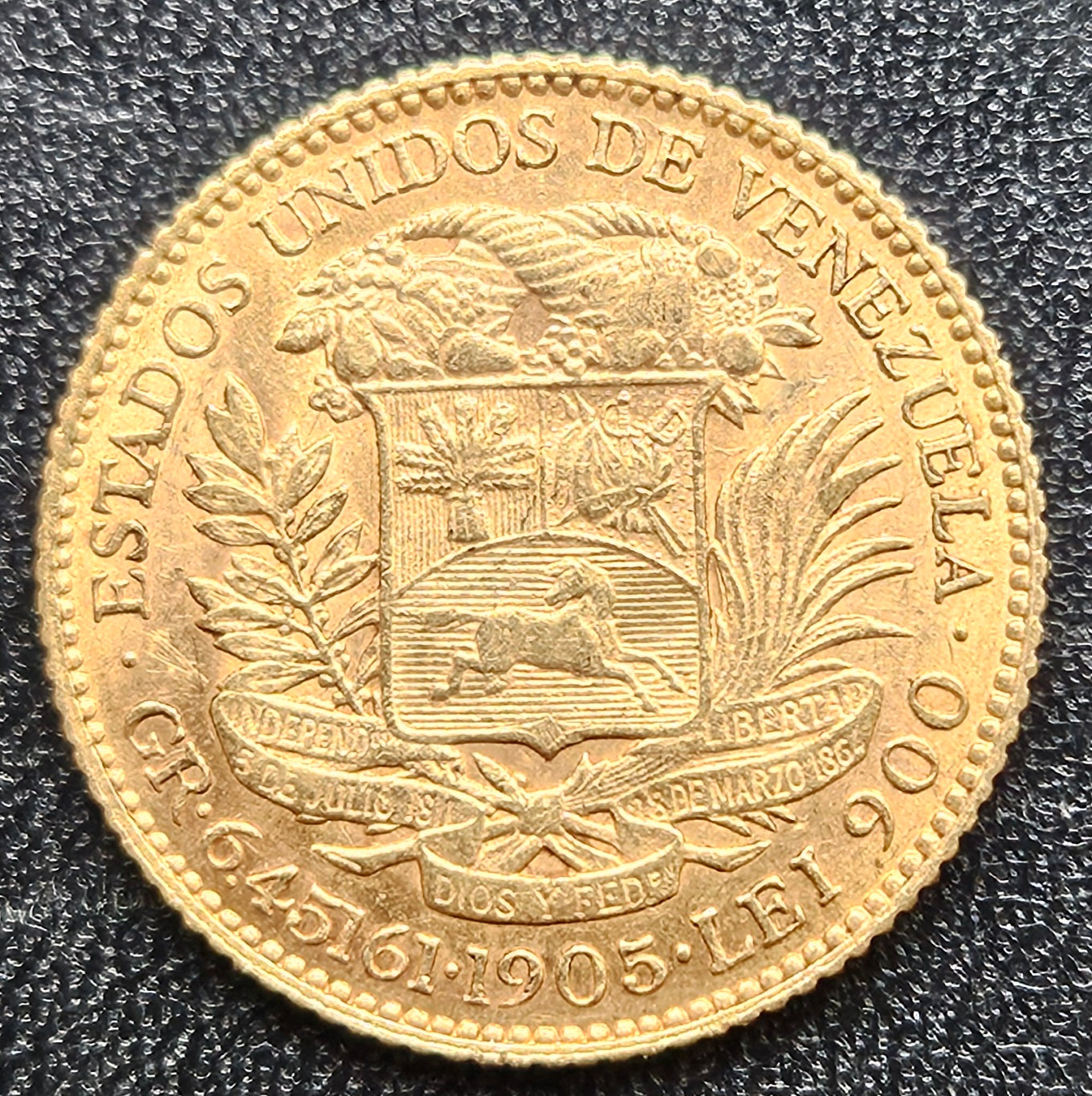 20 Bolivares Venezuela 1905