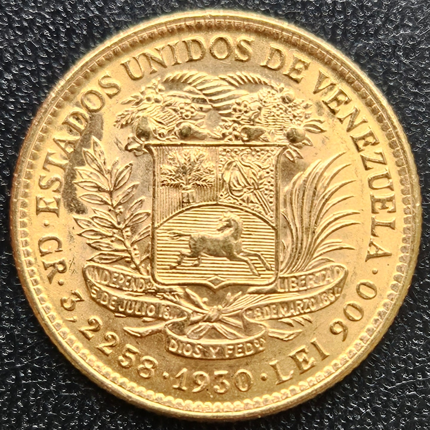 10 Bolivares Venezuela 1930 selten, Auflage 50 000