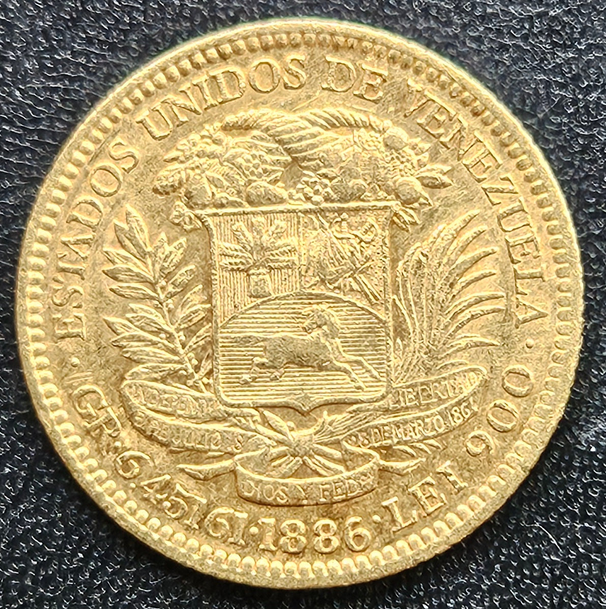20 Bolivares Venezuela 1886
