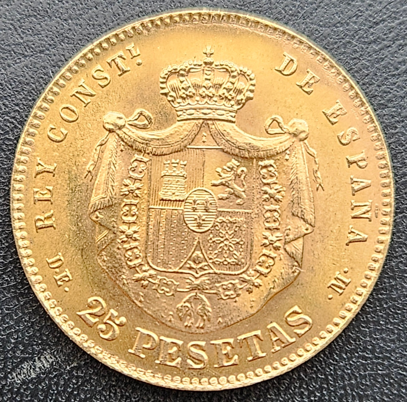 25 Pesetas Spanien 1876 EMM Alfonso XII