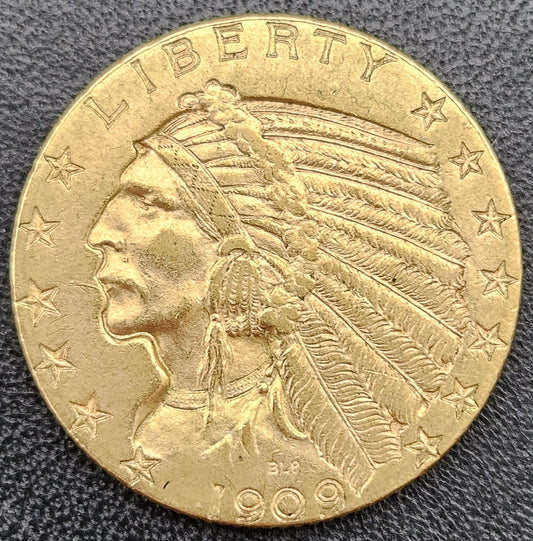 5 Dollar Amerika Indian Head 1909