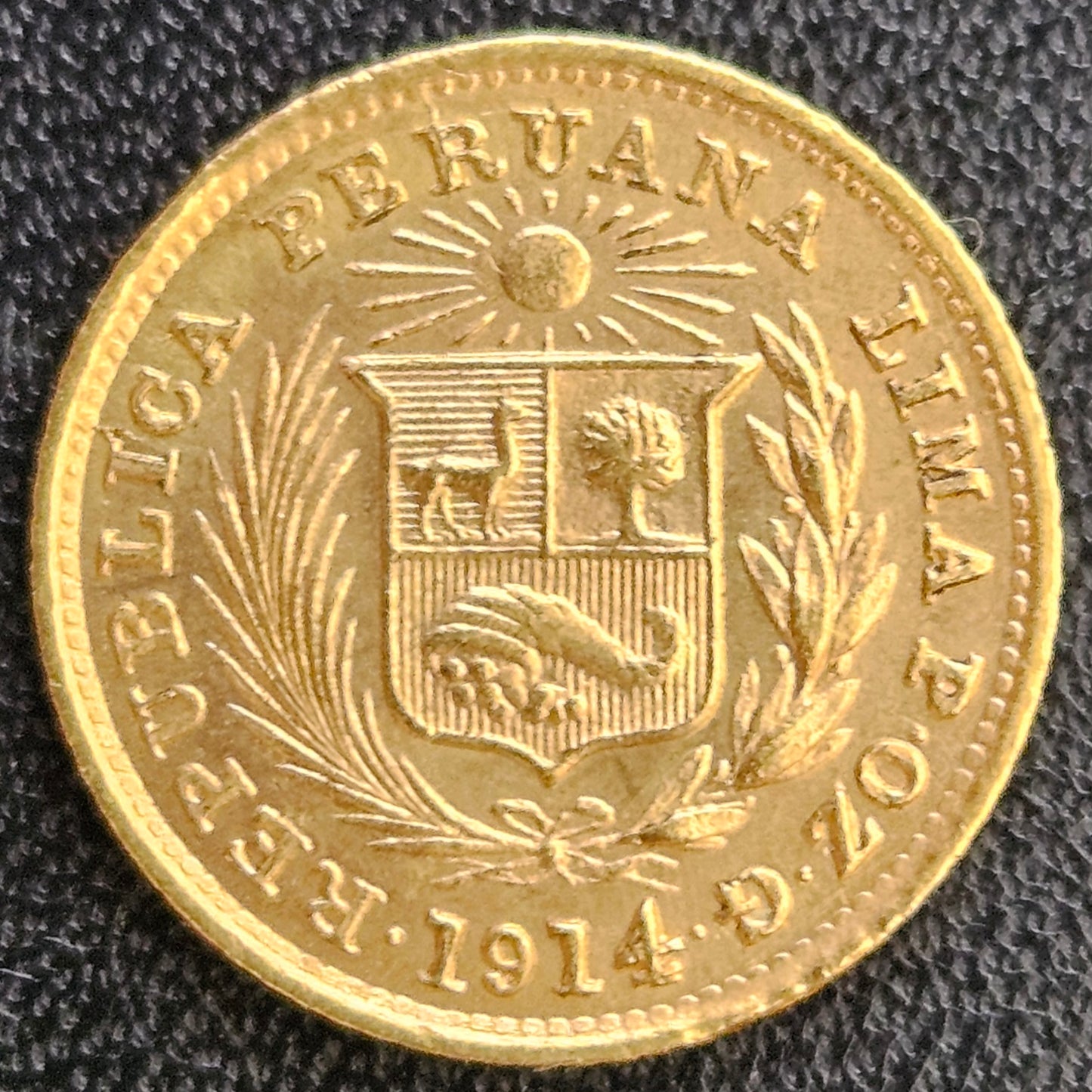 1/5 Libra Peru 1914 POZG