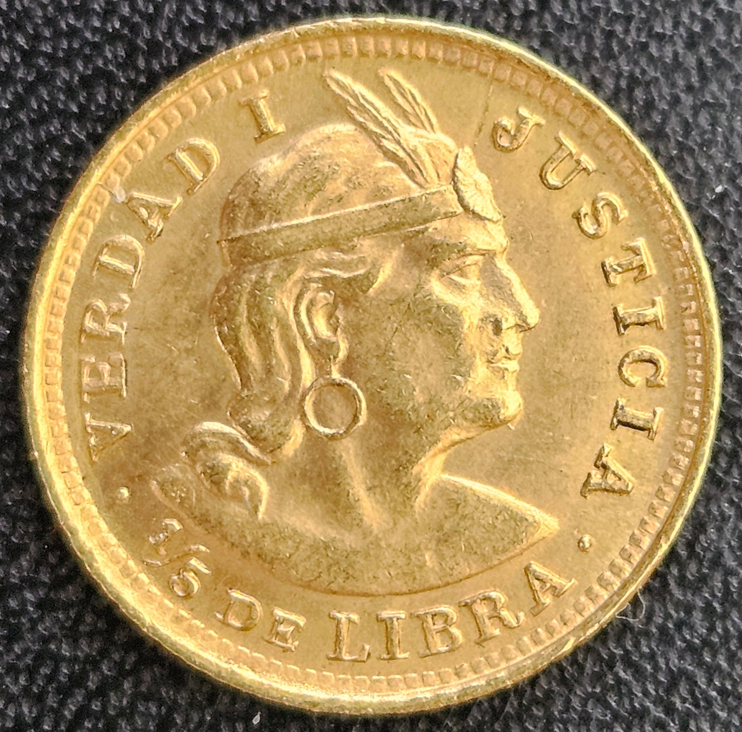 1/5 Libra Peru 1914 POZG