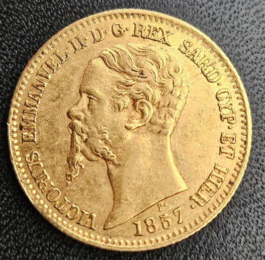 20 Lire Italien Vitttorio Emanuele II 1857 P