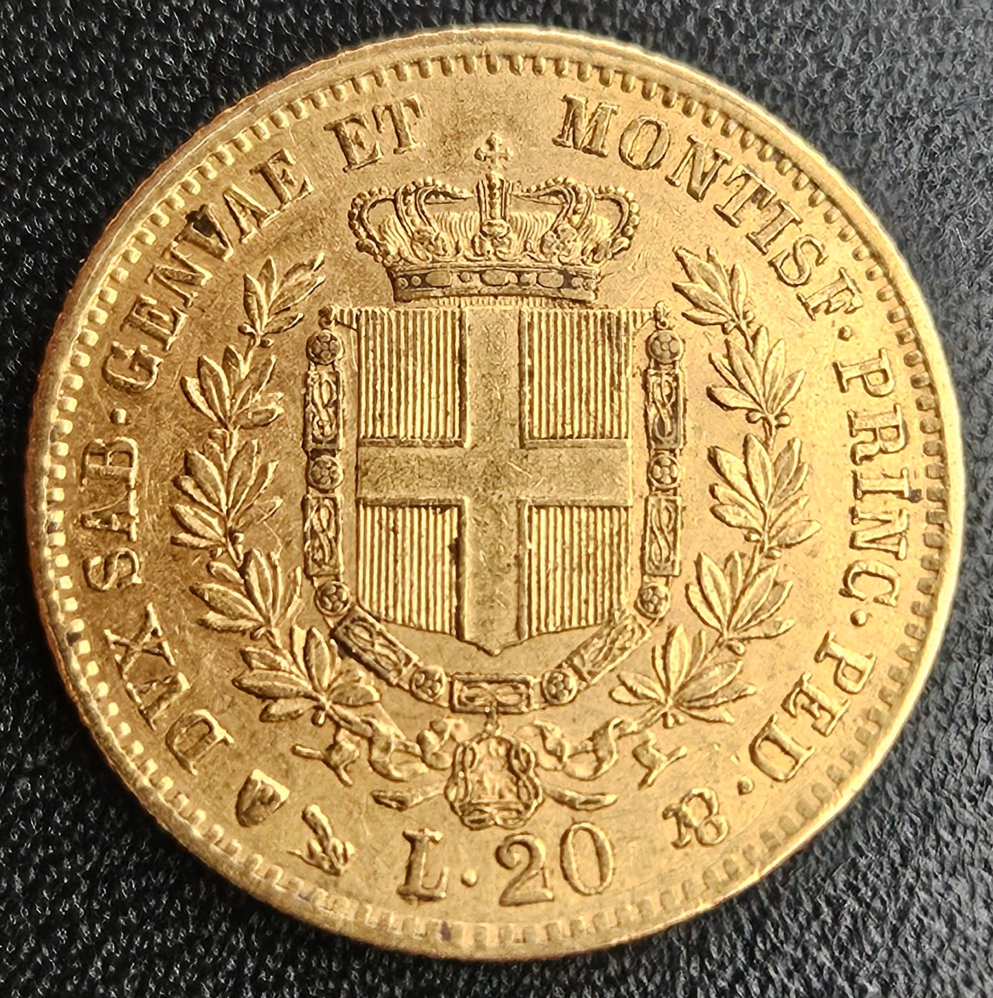 20 Lire Italien Vitttorio Emanuele II 1857 P