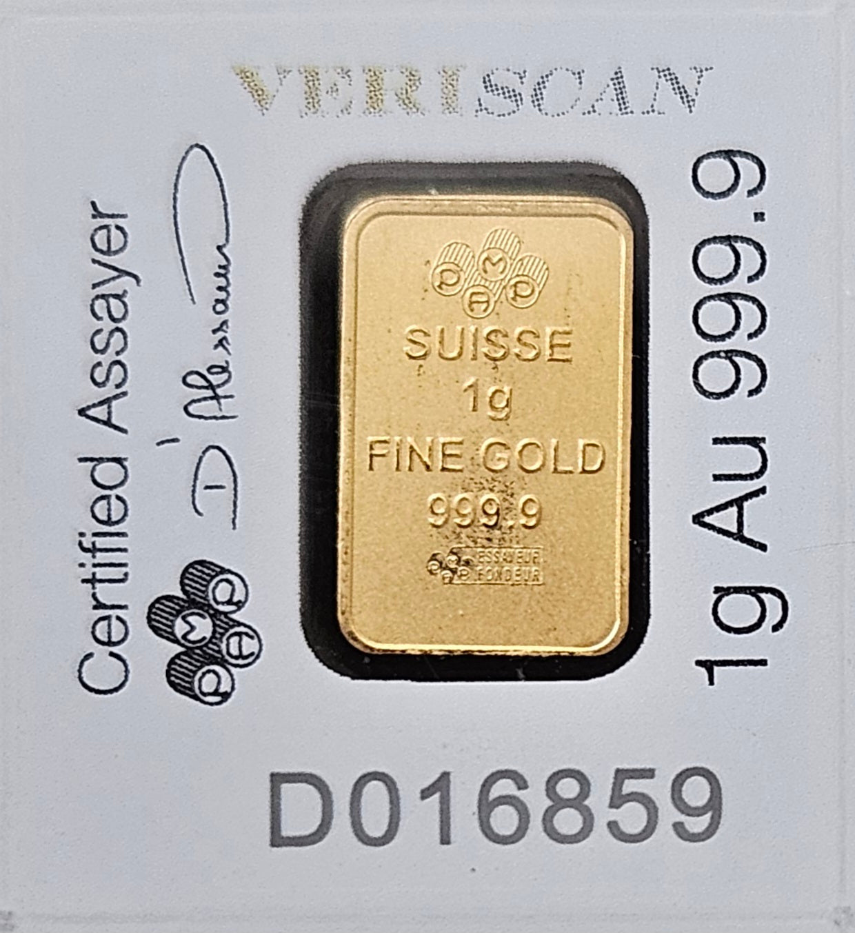 1 Gramm Goldbarren PAMP (mehrfach verfügbar, Musterfoto)