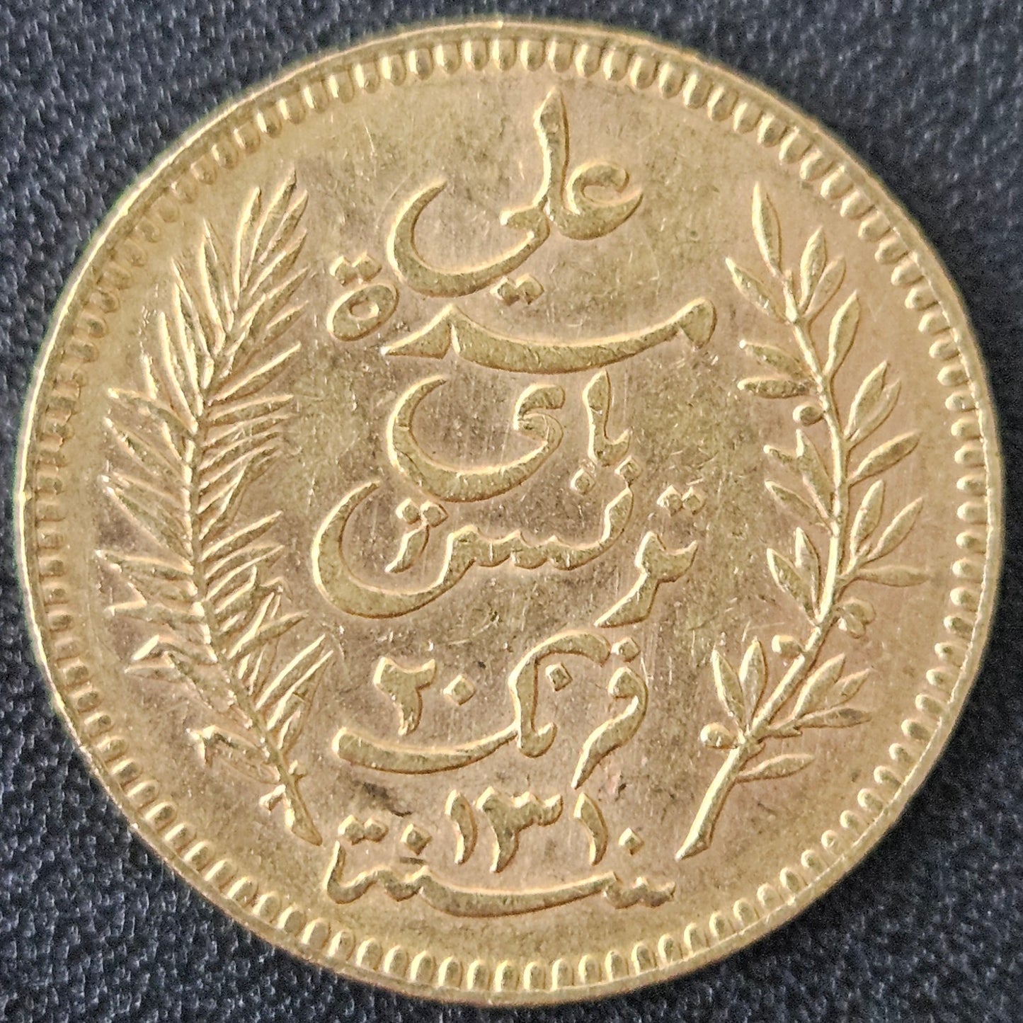 20 Francs Tunesien 1893 (seltener jahrgang)