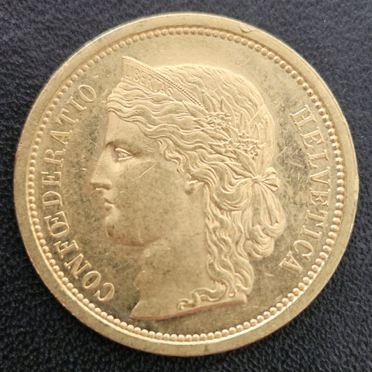 20 Franken Schweiz  Helvetia / Vreneli 1886 B