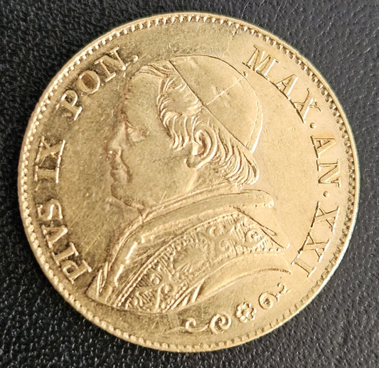 20 Lire Vatican Pius IX 1866 XXI