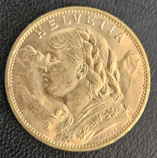 20 Franken Schweiz "Vreneli"  Jahrgang 1915 B