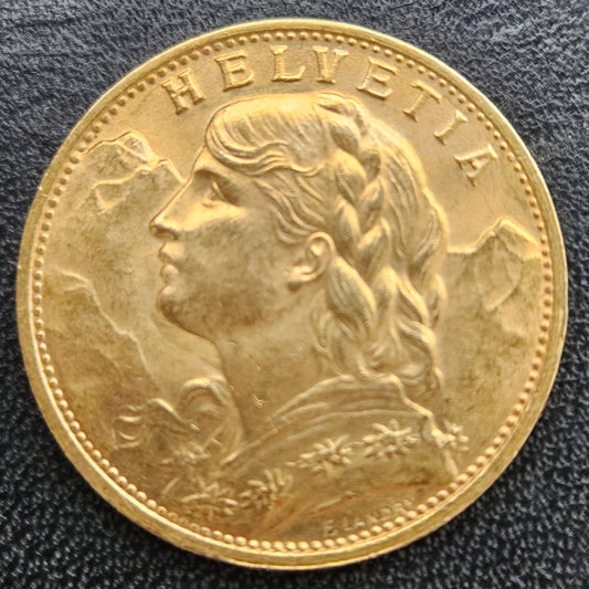 20 Franken Schweiz "Vreneli"  Jahrgang 1922 B