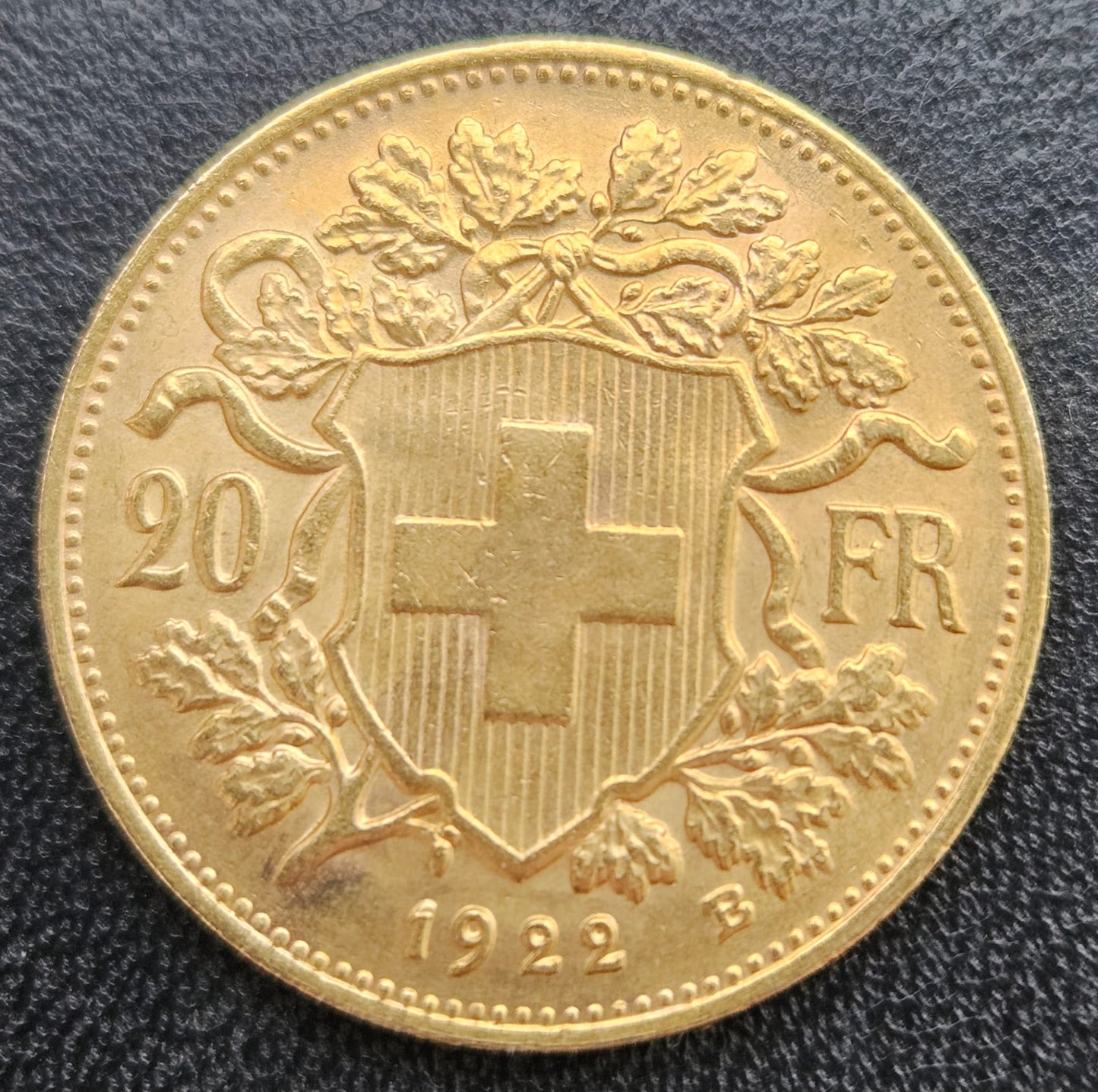 20 Franken Schweiz "Vreneli"  Jahrgang 1922 B