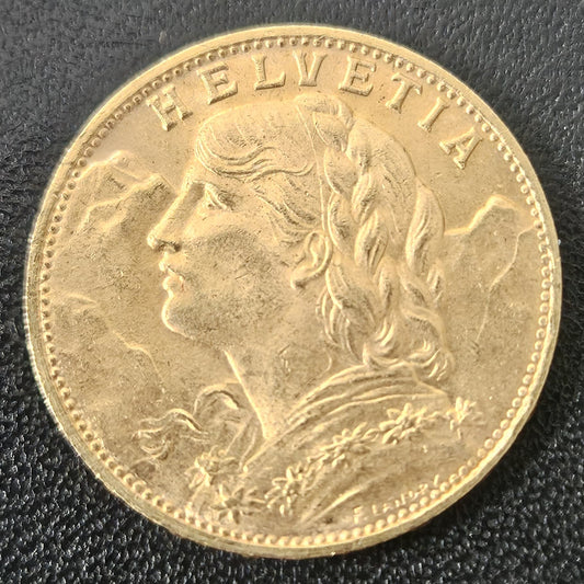 20 Franken Schweiz "Vreneli"  Jahrgang 1935 B ohne L
