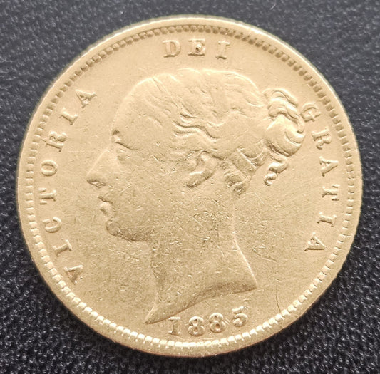 1/2 Sovereign Victoria Shield Back 1885