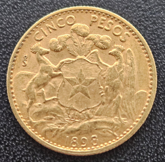 5 Pesos Chile 1898