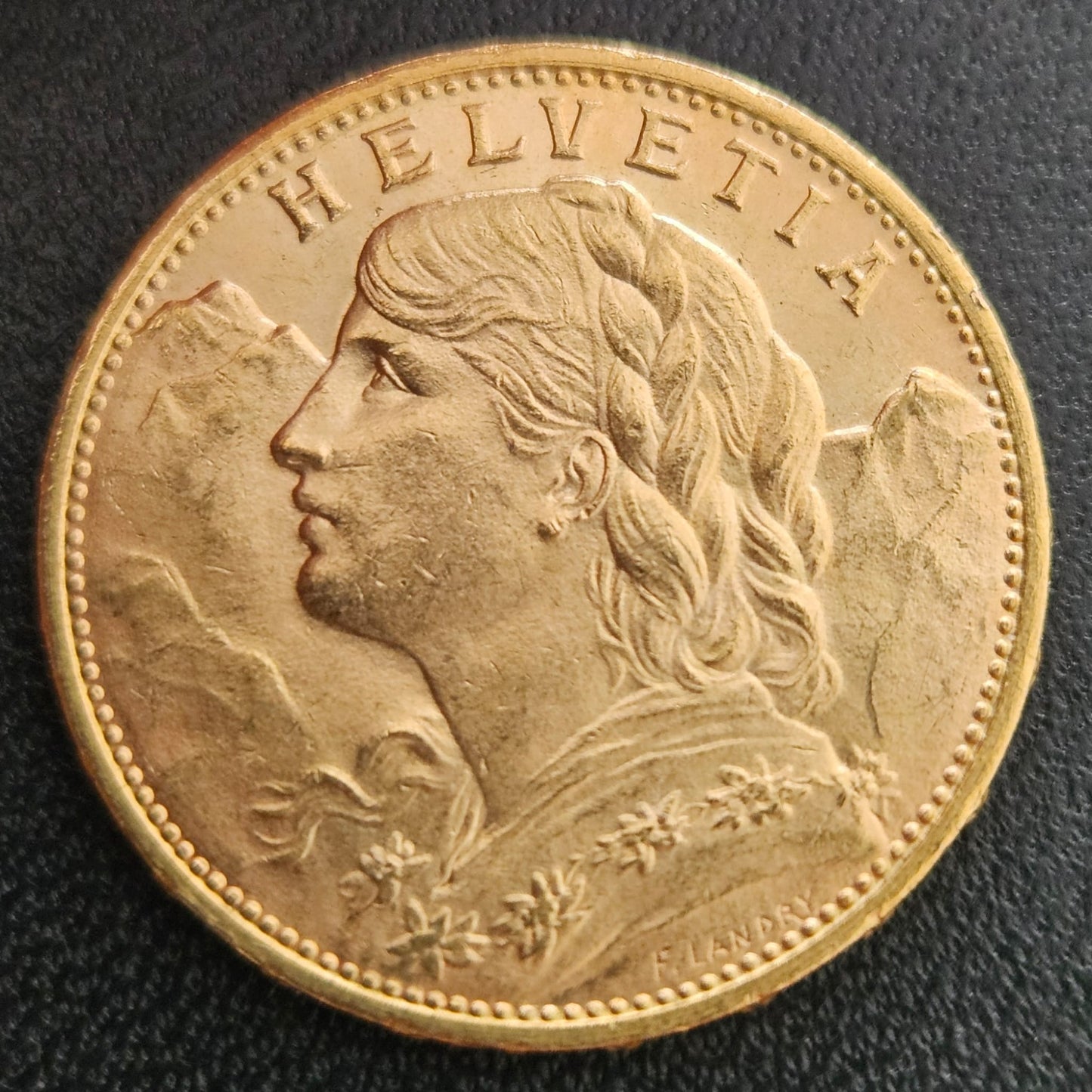 20 Franken Schweiz "Vreneli"  Jahrgang 1916 B
