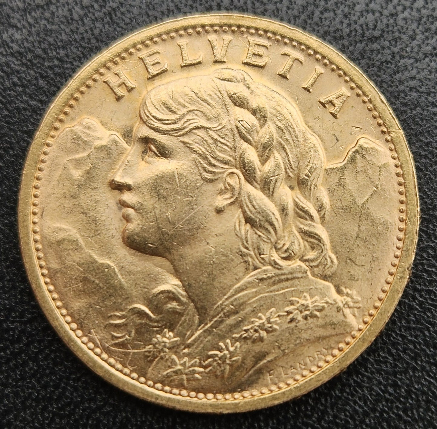 20 Franken Schweiz "Vreneli"  Jahrgang 1908 B