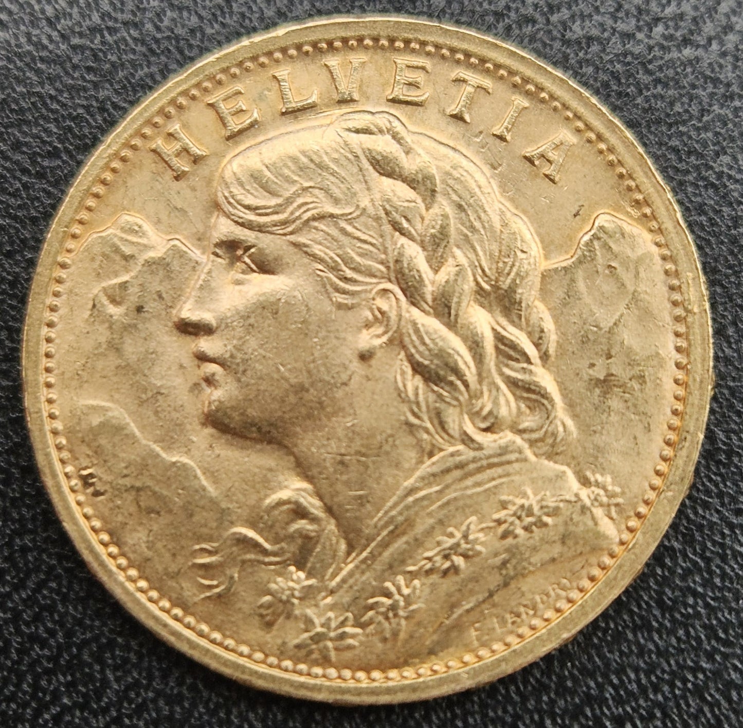 20 Franken Schweiz "Vreneli"  Jahrgang 1909 B