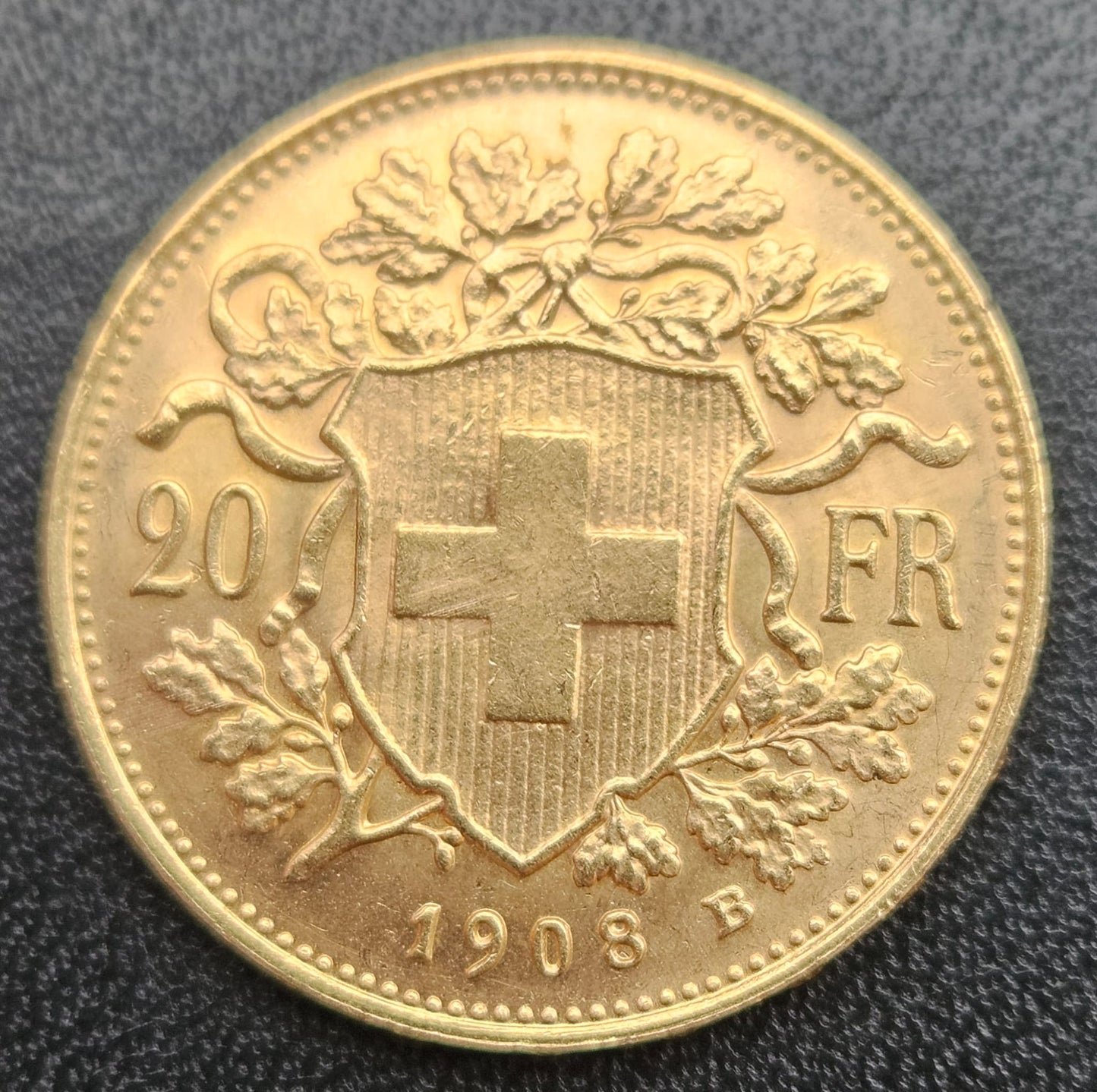 20 Franken Schweiz "Vreneli"  Jahrgang 1908 B