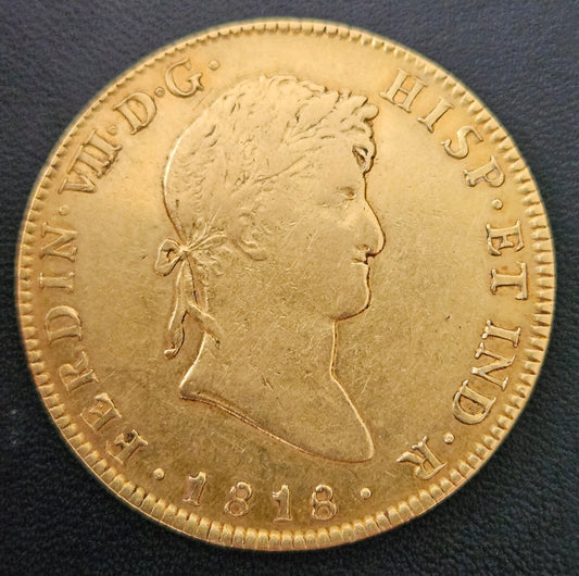 8 Escudos Mexcio Ferdinand VII 1818 Mo JJ