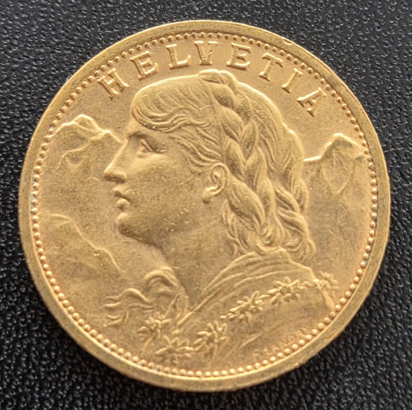 20 Franken Schweiz "Vreneli"  Jahrgang 1907 B